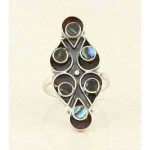 Sterling Silver Abalone Ring Size 7 1/2